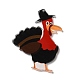 感謝祭の日の半透明樹脂ビッグペンダント  七面鳥のチャーム  ブラック  52x36x2mm  穴：1mm RESI-K019-10C-2