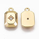 Brass Micro Pave Clear Cubic Zirconia Charms KK-T062-32G-NF-2