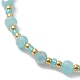Bracelet réglable en perles tressées en amazonite naturelle et en verre BJEW-JB10137-07-3