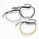Bracelets tressés réglables en 304 acier inoxydable avec perles BJEW-I263-11-1