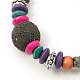 Lava Rock Beads Bracelets BJEW-D263-M-3