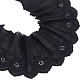 Mayjoydiy 米国 4.7~5 ヤード綿刺繍フラワーリボン  フラット  ブラック  5-5/8~6インチ（142~152mm） OCOR-MA0001-03A-1