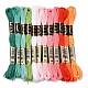 12 Skeins 12 Colors 6-Ply Polyester Embroidery Floss OCOR-M009-01B-12-1