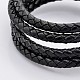 Two Loops Wrap Leather Cord Snap Bracelet Making MAK-N002-03-3