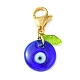 Blue Evil Eye Lampwork Pendant Decorations HJEW-JM01562-1