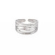 304 anello per polsino aperto incrociato in acciaio inossidabile da donna RJEW-S405-215P-1