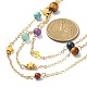 Dreischichtige Halsketten mit Perlen aus natürlichen und synthetischen gemischten Edelsteinen NJEW-TA00091-4