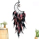 Gothic Style Iron Woven Web/Net with Feather Pendant Decorations PW-WG80077-02-1