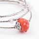 Bracelets d'enveloppe de perles de quartz rose naturel BJEW-JB03301-2
