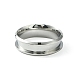 201 Stainless Steel Grooved Finger Ring Settings STAS-TAC0001-10E-P-2