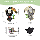 Ahadermaker 4 pz 2 appliques di perline artigianali a forma di uccello in stile DIY-GA0005-52-2