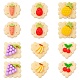 60 個 6 スタイル不透明樹脂デコデンカボション  模造食品  クッキー  淡黄色  20~22x20~22x6~7.3mm  10個/スタイル CRES-CJ0001-50-1