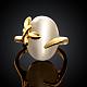 Real 18K Gold Plated Tin Alloy Cat Eye Oval Finger Rings for Women RJEW-BB09432-8G-2