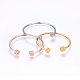 304 Stainless Steel Cuff Bangles Sets BJEW-P226-06-1