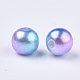 Perles en plastique imitation perles arc-en-abs OACR-Q174-6mm-02-2