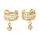 Латунные серьги-манжеты из прозрачного кубического циркония EJEW-K309-09G-4