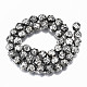 Electroplated Natural Lava Rock Bead Strands G-T131-39AS-2