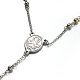 Two Tone 304 Stainless Steel Rosary Bead Necklaces NJEW-O083-B-22M-3