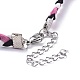 (vente d'usine de fêtes de bijoux) colliers tressés en faux suède NJEW-JN02505-4