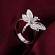 Laiton libellule anneaux zircone cubique de doigts pour les femmes RJEW-BB12019-8-4