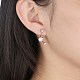 Boucles d'oreilles romantiques en laiton et opalite sur chenilles EJEW-BB20377-2