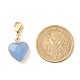Natural Gemstone Heart Pendant Decorations HJEW-JM00687-2