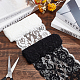 GORGECRAFT 5 Yards 2 Colors 5.7 Inch Wide Stretch Elastic Lace Ribbon Floral Rose Pattern Trim Fabric for DIY Sewing Craft Costume Hat Hair Band Tablecloth Wedding Decoration Supplies (White+Black) OCOR-GF0001-48-5