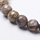Chapelets de perles de feuille d'argent en jaspe naturel G-K181-10mm-O01-2