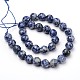 Tache bleue naturelle facettée jasper brins de perles rondes G-L377-27-12mm-2