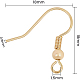 BENECREAT 100pcs 18K Gold Plated French Earring Hooks with Ball Dangle Earring Findings for DIY Earring Making KK-BC0005-08G-3