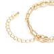 Brass Paperclip Chains Bracelets BJEW-I286-02G-3