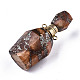 Assembled Synthetic Pyrite and Imperial Jasper Openable Perfume Bottle Pendants G-R481-15-5