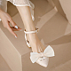 FINGERINSPIRE 4Pcs Pearls Pendant Bow Shoe Clips 1.8x4.5inch Imitation Pearl Detachable Shoe Buckle Seashell Color & Black Bowknot Pair Shoe Clips Removable Shoe Charms Wedding Bridal Jewelry Decor FIND-FG0002-39-6