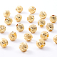 BENECREAT 20Pcs 18K Gold Plated Brass Beads Round Metal Spacer Beads 2mm Hole Beads 10mm in Diameter for Necklaces KK-BC0005-43G-4