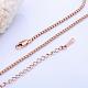 Rose Gold Plated Tin Alloy Box Chain Necklaces NJEW-BB10188-18RG-2