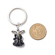 Porte-clés pendentif ange en obsidienne naturelle KEYC-JKC00382-02-2