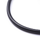 4 mm de caucho negro fabricación de la joya collar X-NJEW-H078-16-3
