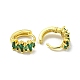 Серьги-кольца из латуни с микропаве из кубического циркония EJEW-C088-34G-3