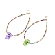Ожерелье из акрилового медведя и стеклянных бусинок для женщин NJEW-JN03930-1
