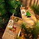 クリスマステーマの紙袋  ラベル付き  牧師  麻のロープ  と木製のクリップ  クリスマスのスイーツギフトバッグを飾る  ミックスカラー  23x12cm CARB-H028-01-3