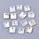 Natural White Shell Mother of Pearl Shell Charms X-SHEL-R047-07-1