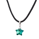 Glass Star Pendant Necklaces NJEW-JN04570-02-2