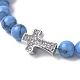 Bracelets de perles tressées en turquoise synthétique (teintes) BJEW-JB04804-01-3