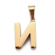 Placage ionique (ip) 304 pendentifs lettre en acier inoxydable STAS-H127-N-G-2