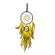 Iron Woven Web/Net with Feather Pendant Decorations AJEW-B017-19-1