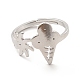 201 регулируемое кольцо из нержавеющей стали для женщин с изображением солнца и мороженого RJEW-F131-02P-2