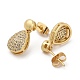 Brass Micro Pave Cubic Zirconia Dangle Stud Earrings EJEW-P252-01G-2