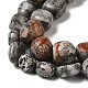 Chapelets de perles de pierre noire/soie noires naturelles G-A247-04-4