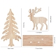 Chgcraft 3 set decorazioni da tavola natalizie in legno non tinto con albero di natale renne di natale e babbo natale DJEW-CA0001-01-5