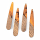 Pendentifs en bois de résine et de noyer X-RESI-S389-039A-A01-1
